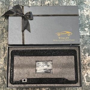 Black Bling License Plate Frame